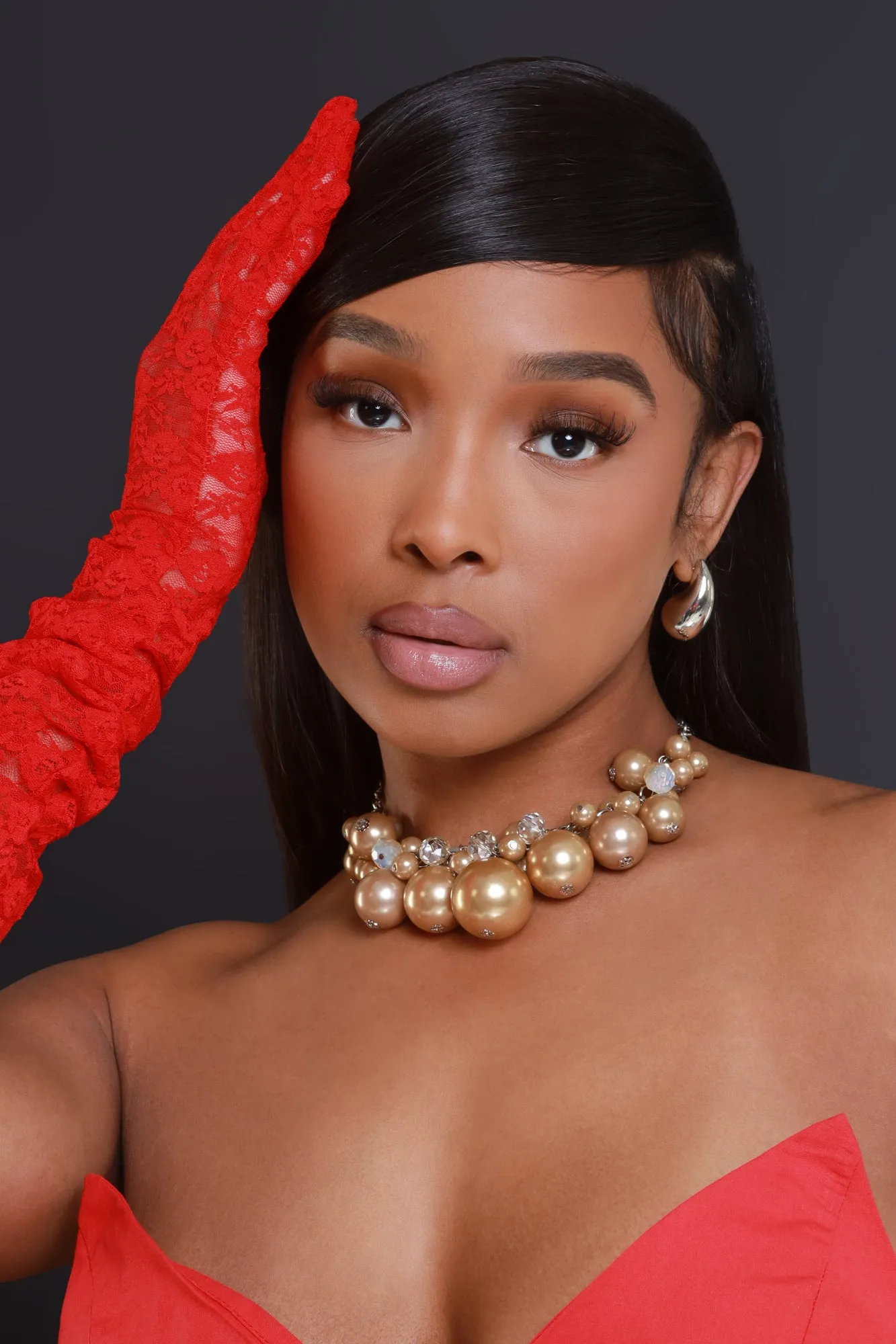 Stay Believing Pearl Statement Necklace Set - Gold sold by Swankaposh product image thumbnail 3