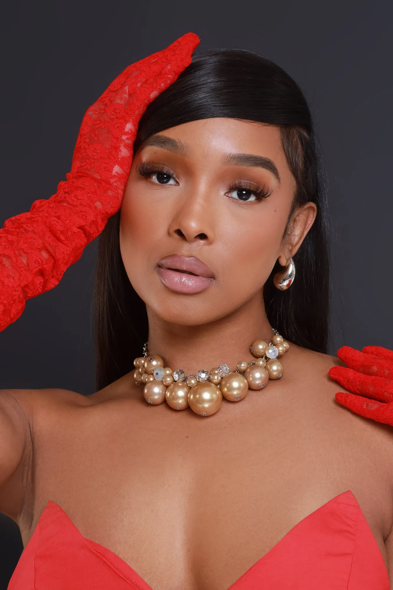 Stay Believing Pearl Statement Necklace Set - Gold sold by Swankaposh product image thumbnail 2