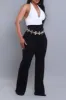 Big Deal High Rise Wide Leg Denim Pants - Black sold by Swankaposh