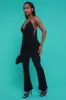 Stay Glam Backless Halter Flared Pants Set - Black sold by Swankaposh
