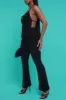 Stay Glam Backless Halter Flared Pants Set - Black sold by Swankaposh