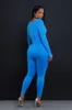 Higher Power Shaping Ribbed Jumpsuit - Blue sold by Swankaposh