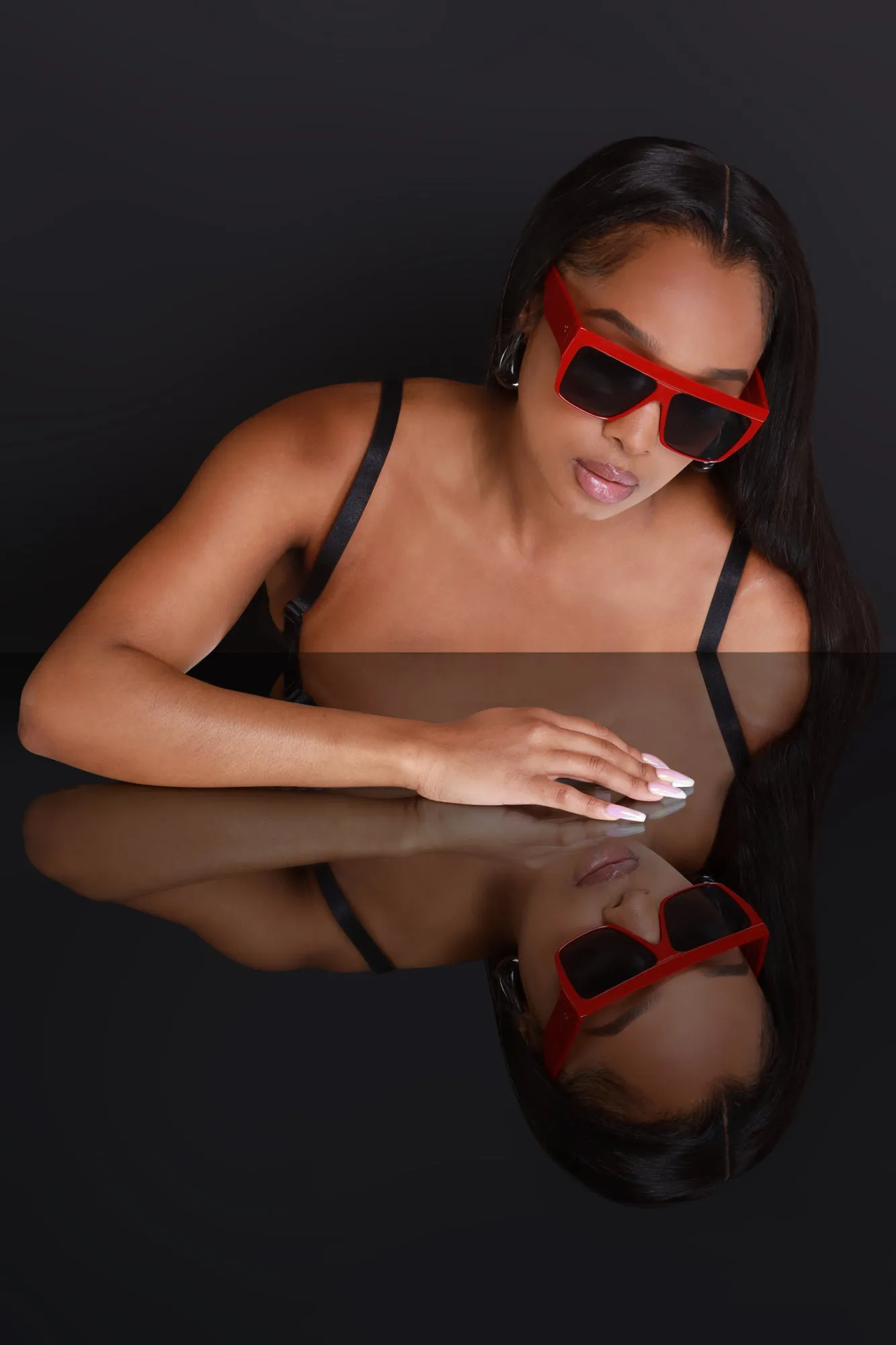 Spin The Block Square Sunglasses - Burgundy sold by Swankaposh product image thumbnail 5