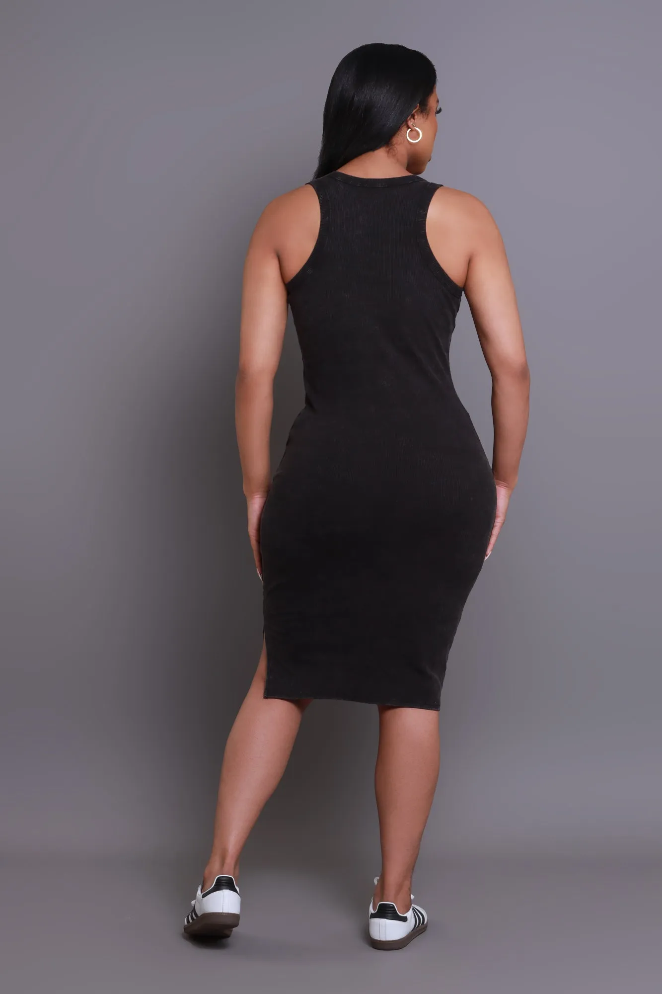 Next Up NUW Ribbed Midi Dress - Black sold by Swankaposh product image thumbnail 3