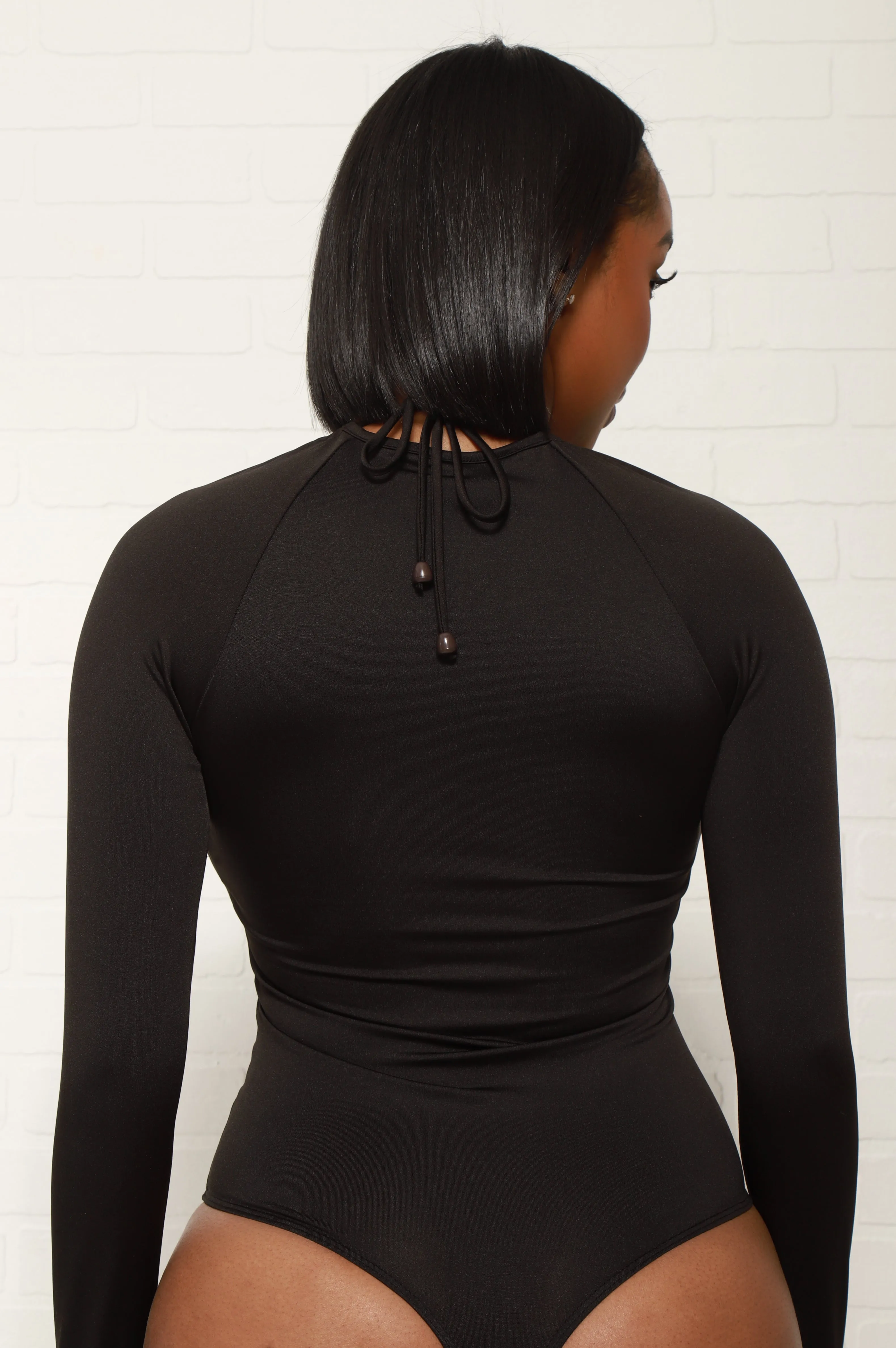 Come Around V-Neck Cutout Bodysuit - Black sold by Swankaposh product image thumbnail 4