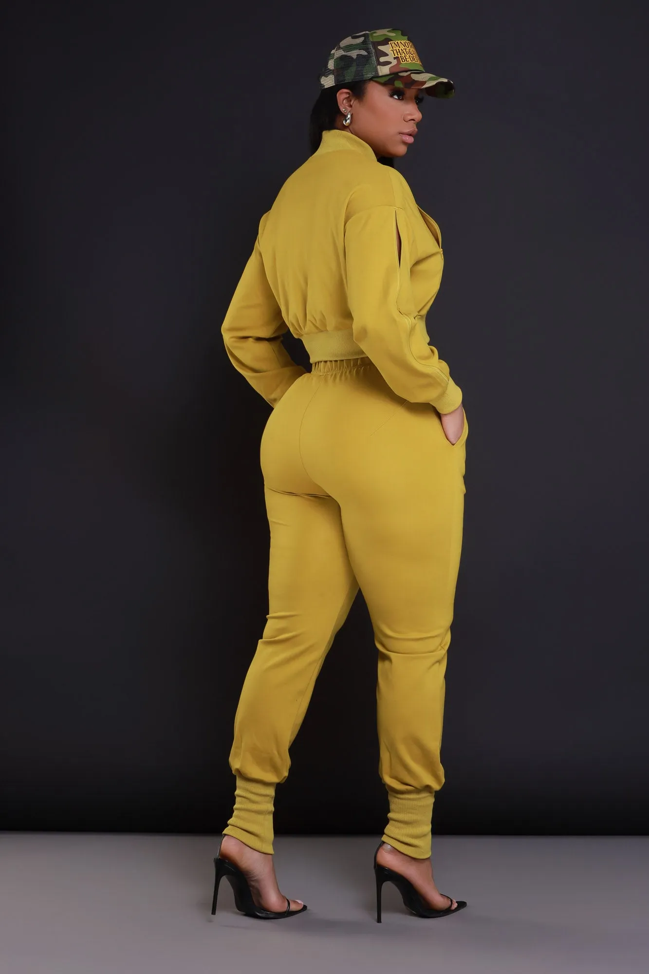 Top Priority Zippered Cropped Jogger Set - Kiwi Lime sold by Swankaposh product image thumbnail 3