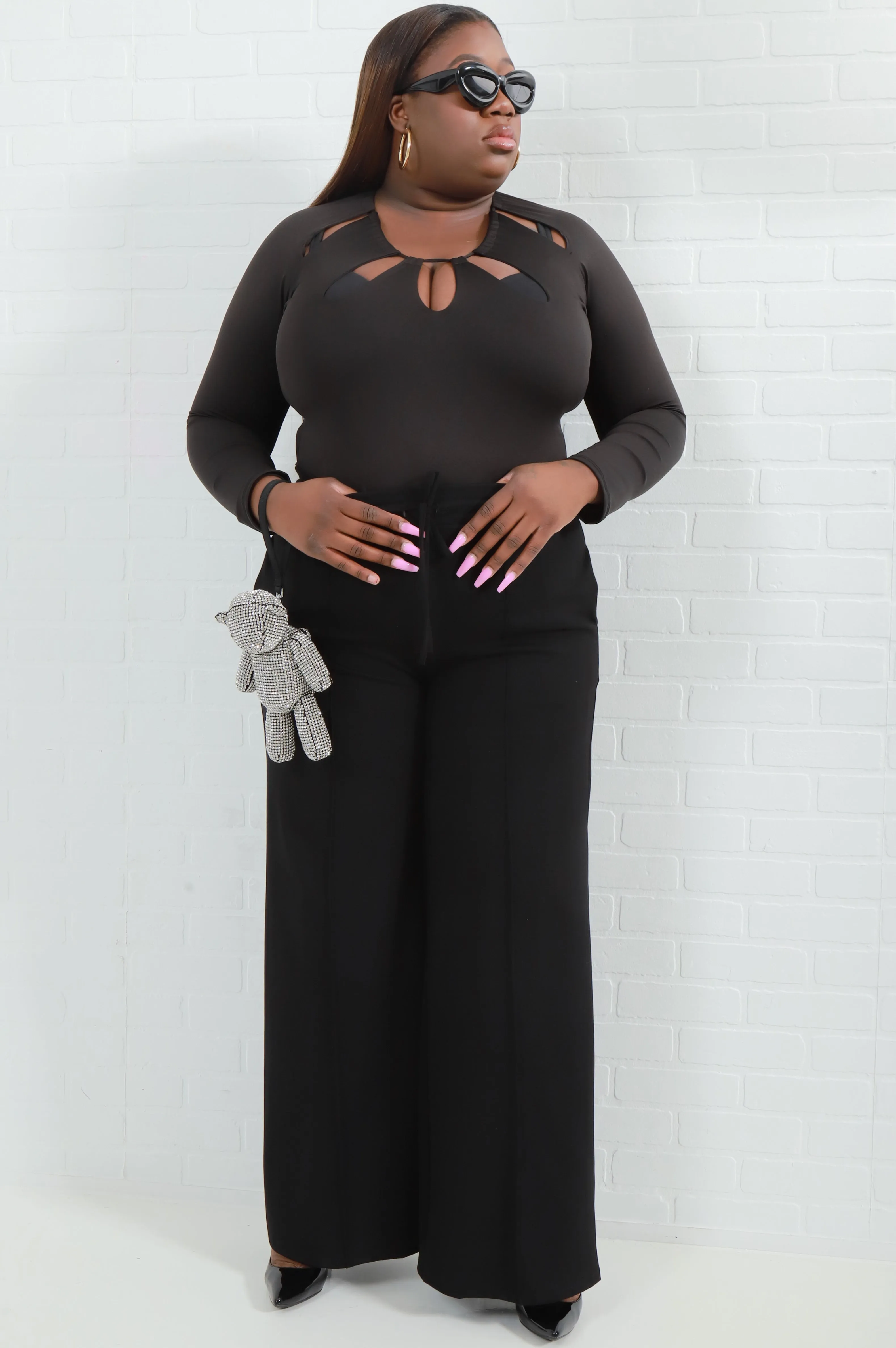 Come Around V-Neck Cutout Bodysuit - Black sold by Swankaposh product image thumbnail 3