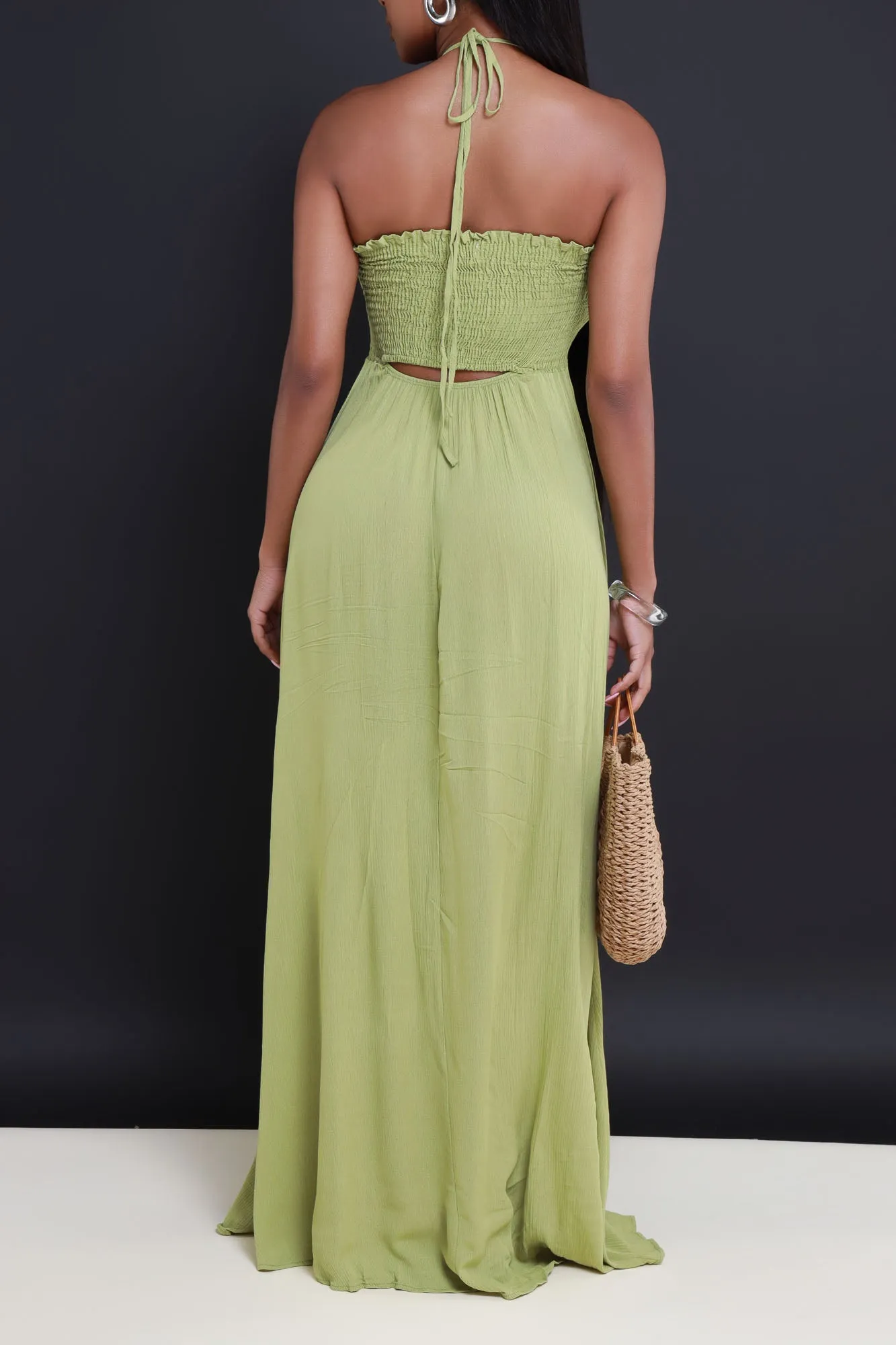 Shady Vibes Halter Maxi Dress - Kiwi Green sold by Swankaposh product image thumbnail 3