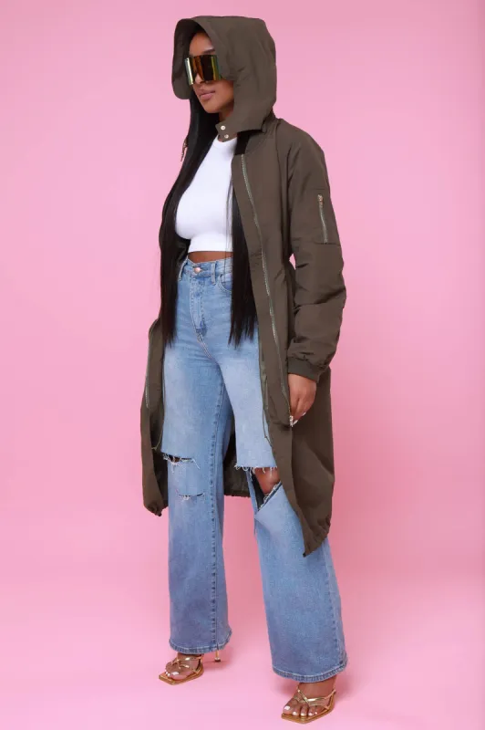 Not Your Average Bomber Parka - Olive sold by Swankaposh