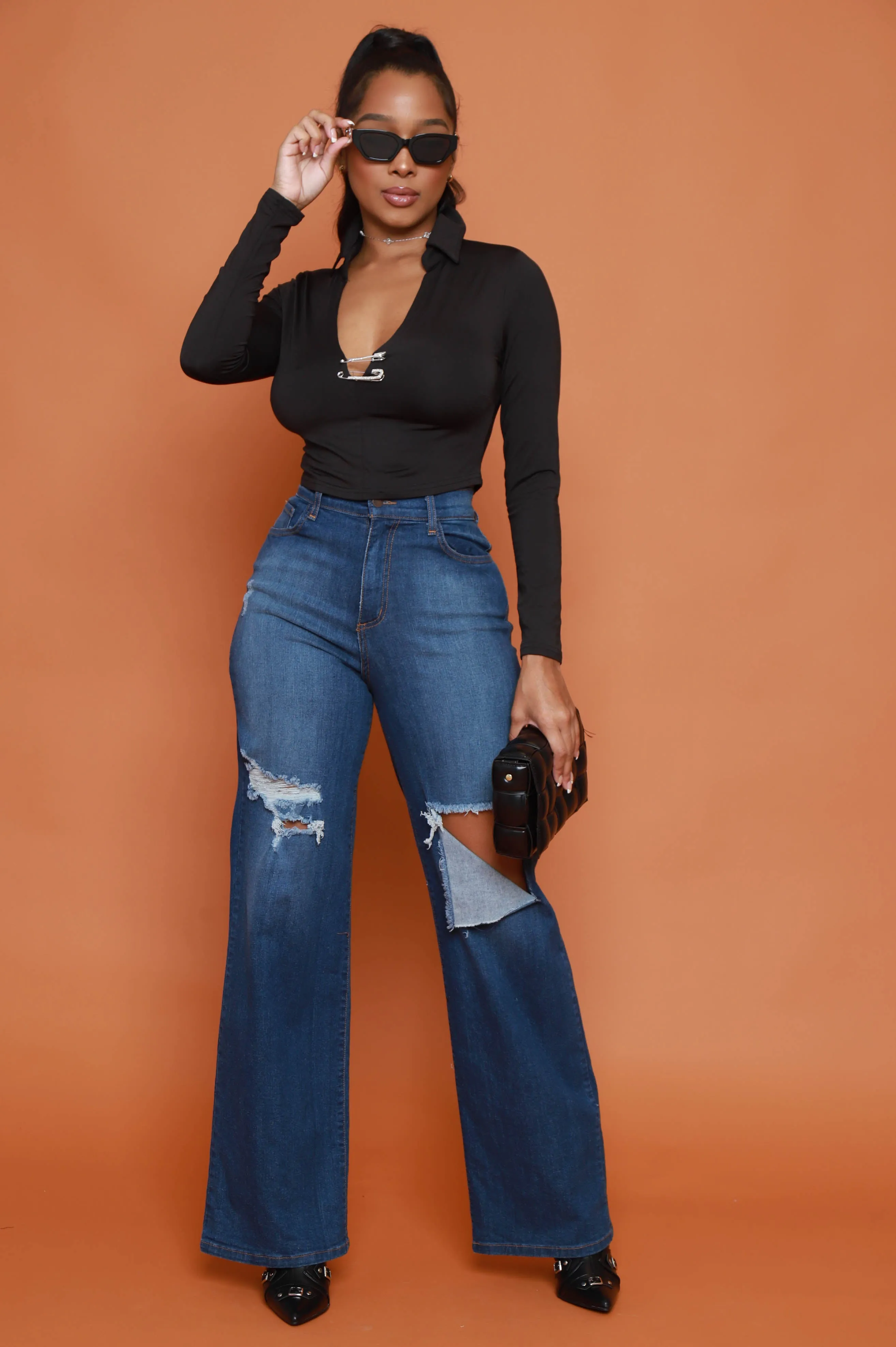 Players Game Cropped Pin Up Top - Black sold by Swankaposh product image thumbnail 2