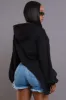 Strike Out Asymmetrical Oversized Hoodie - Black sold by Swankaposh