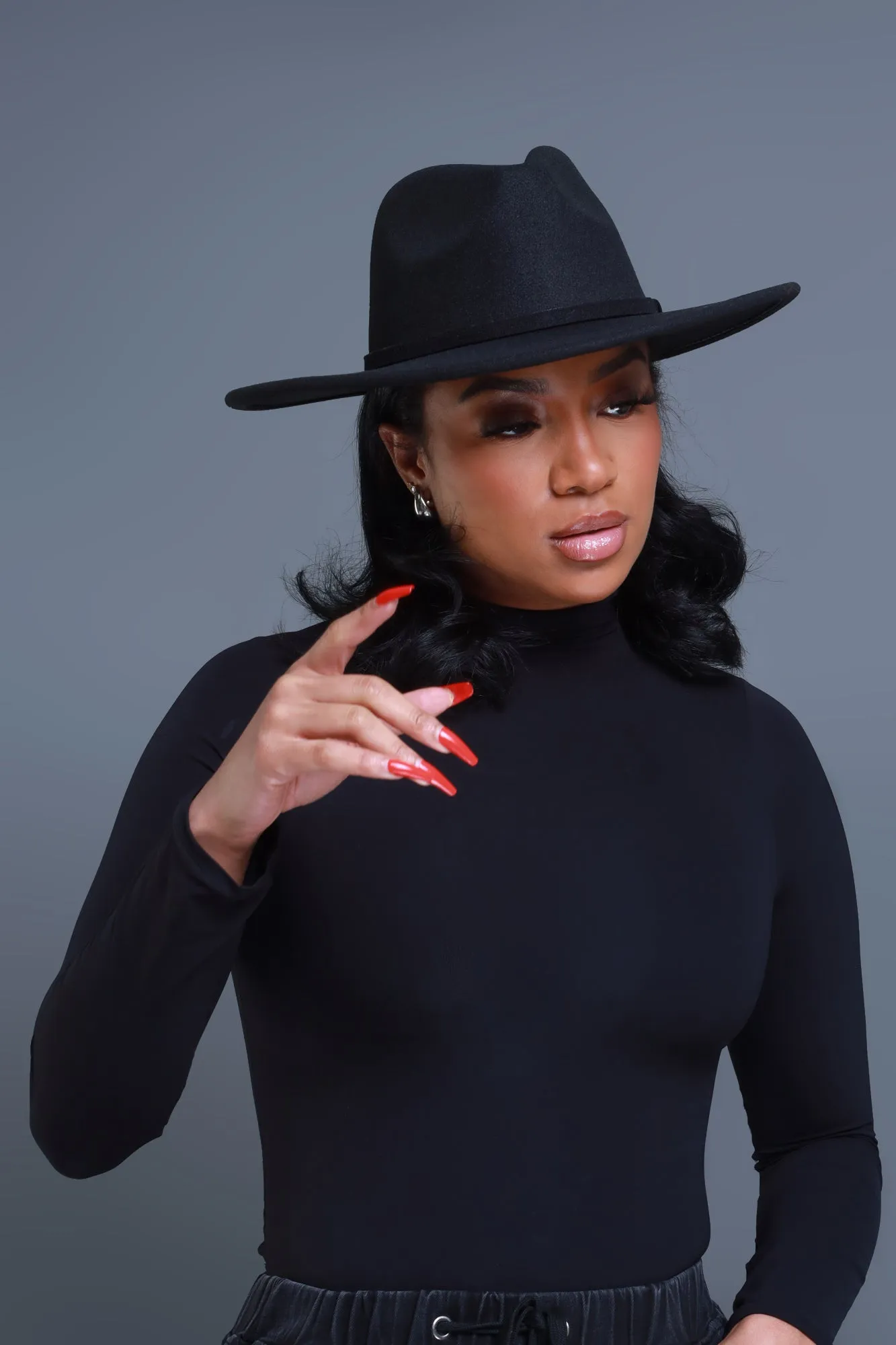 Looking Up Faux Wool Fedora - Black sold by Swankaposh