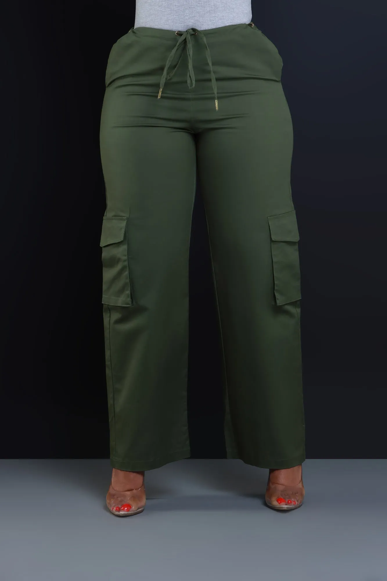 Time To Go High Rise Cargo Pants - Olive sold by Swankaposh product image thumbnail 2