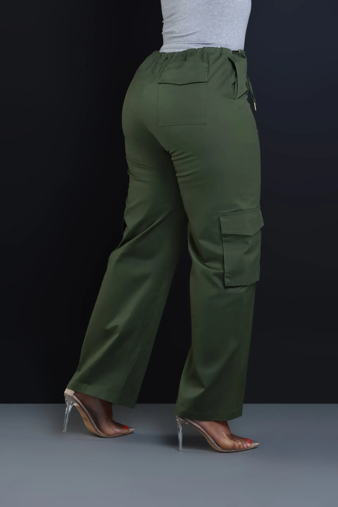 Time To Go High Rise Cargo Pants - Olive sold by Swankaposh product image thumbnail 5