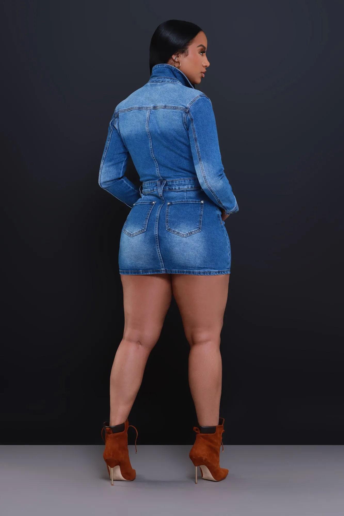 Gotta Be You Denim Dress - Medium Wash sold by Swankaposh product image thumbnail 2