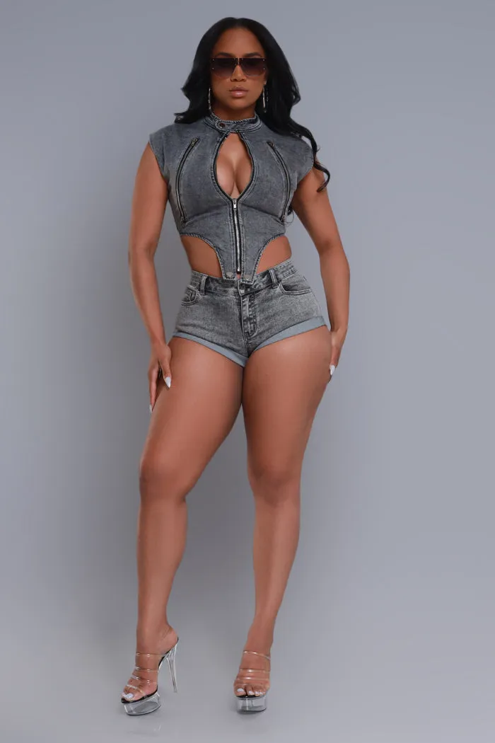 Save It Sleeveless Cropped Denim Vest - Black sold by Swankaposh product image thumbnail 4