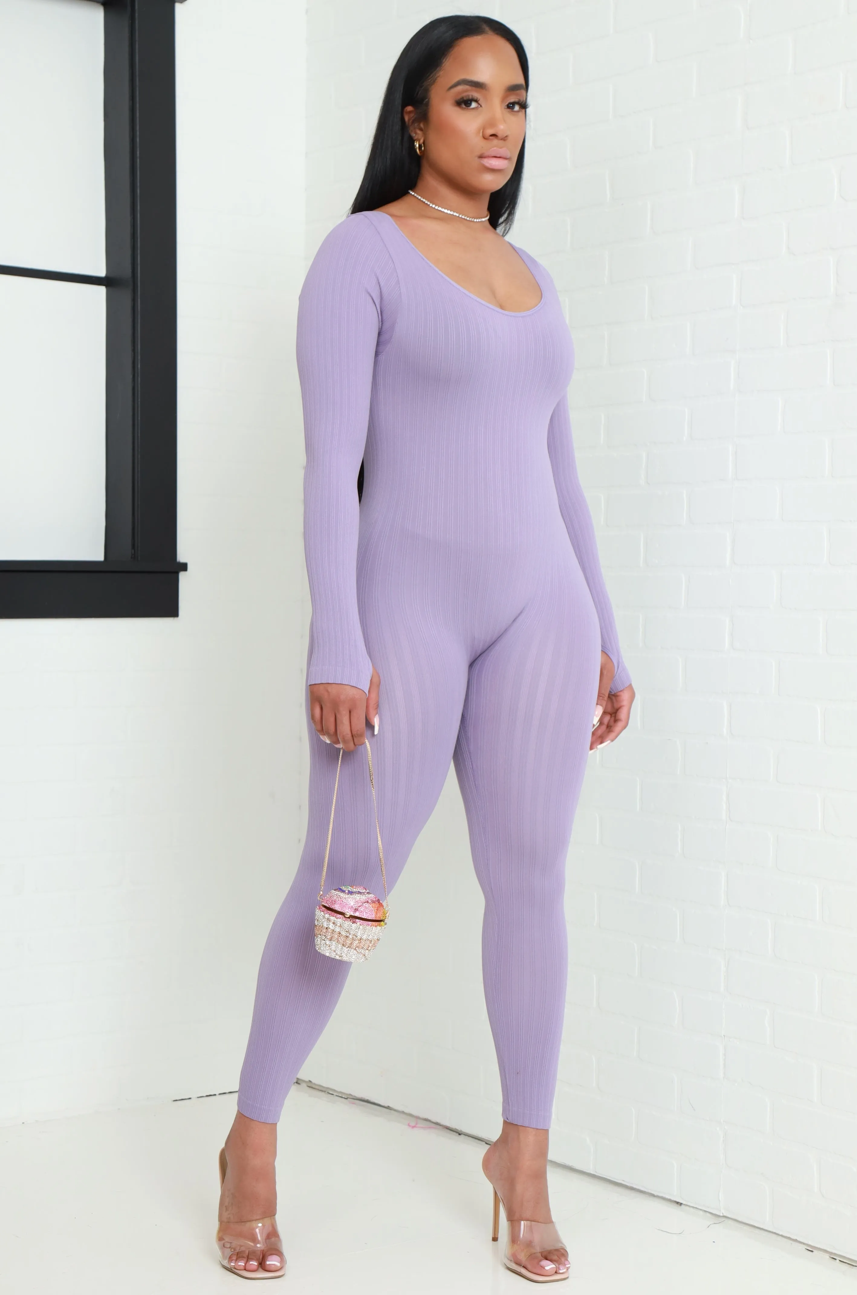 Keep Your Promise Ribbed Seamless Jumpsuit - Lavender sold by Swankaposh product image thumbnail 3