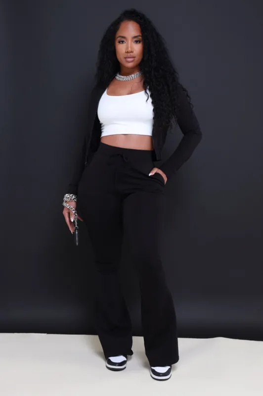 Ready Set Go Flare Tracksuit Set - Black sold by Swankaposh