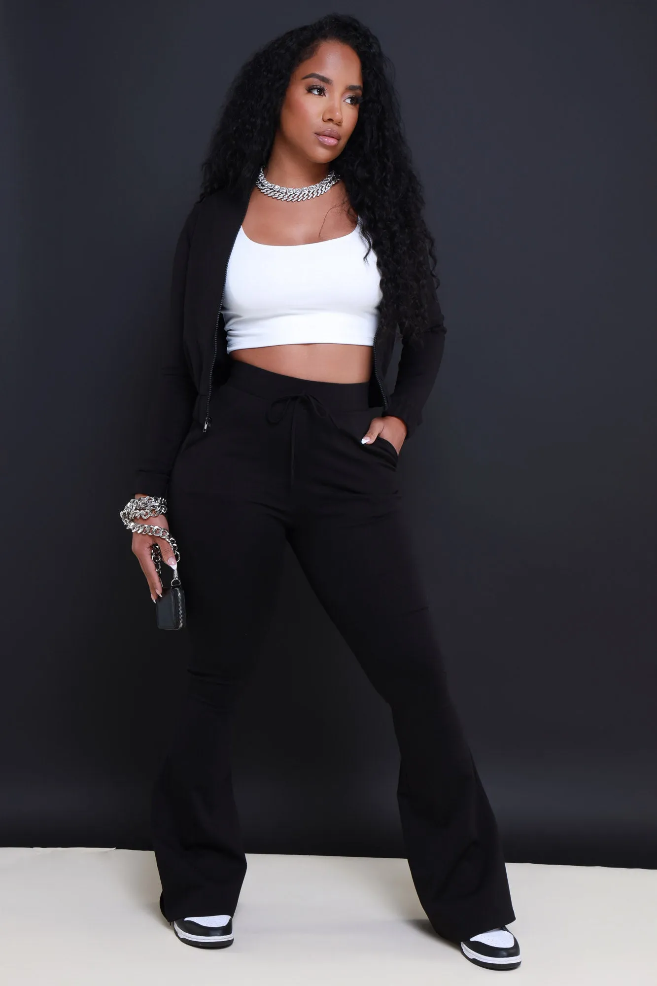 Ready Set Go Flare Tracksuit Set - Black sold by Swankaposh product image thumbnail 2