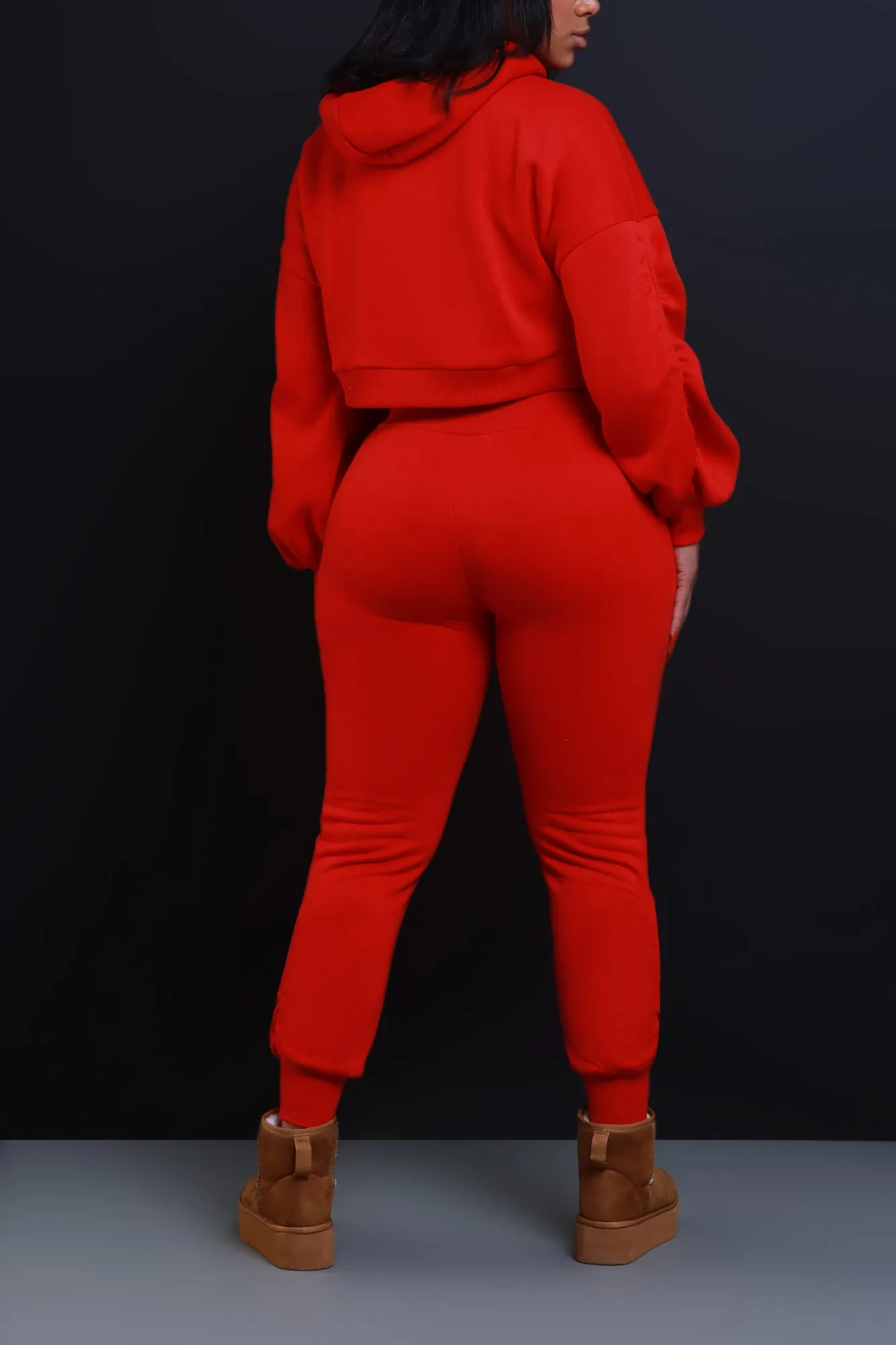 Who Said Ruched Hooded Jogger Set - Red sold by Swankaposh product image thumbnail 2