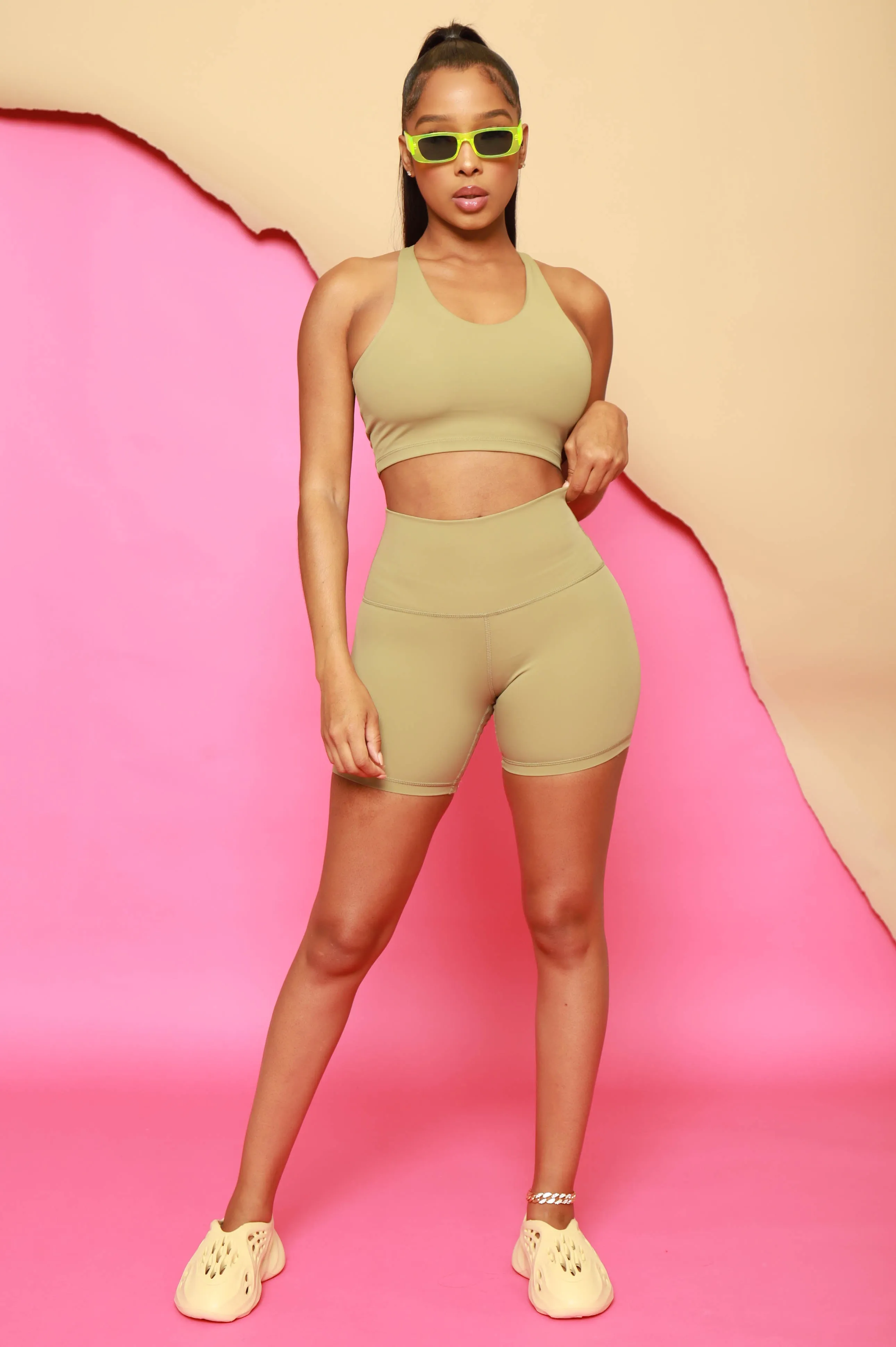 Training Day Biker Athletic Set - Thyme Green sold by Swankaposh