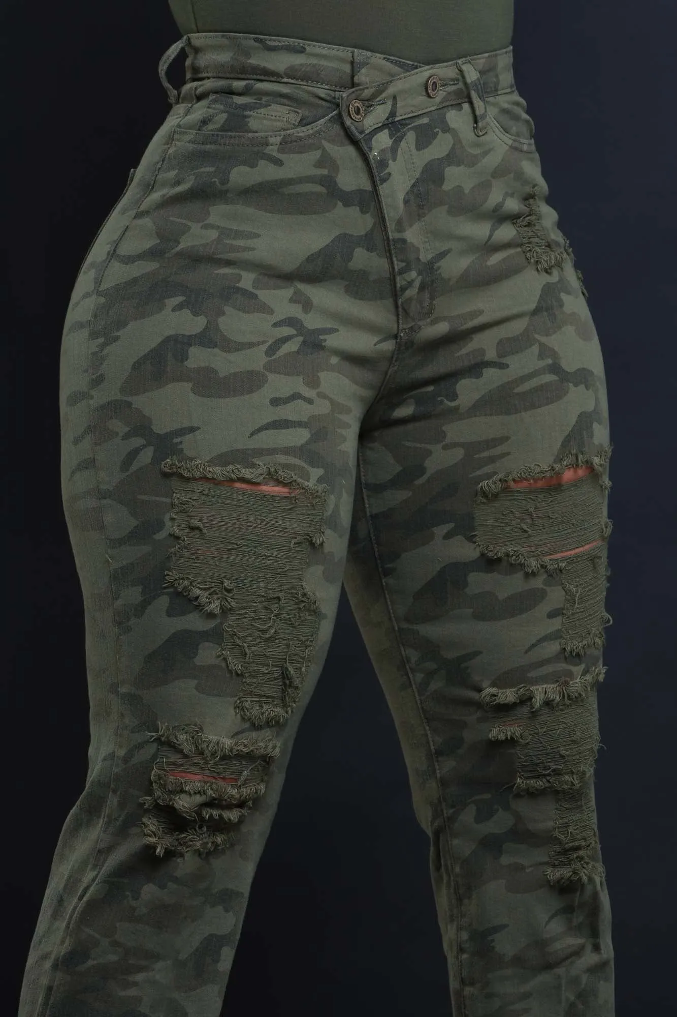 Limitless Asymmetrical Zip Bootcut Jeans - Camo sold by Swankaposh product image thumbnail 5
