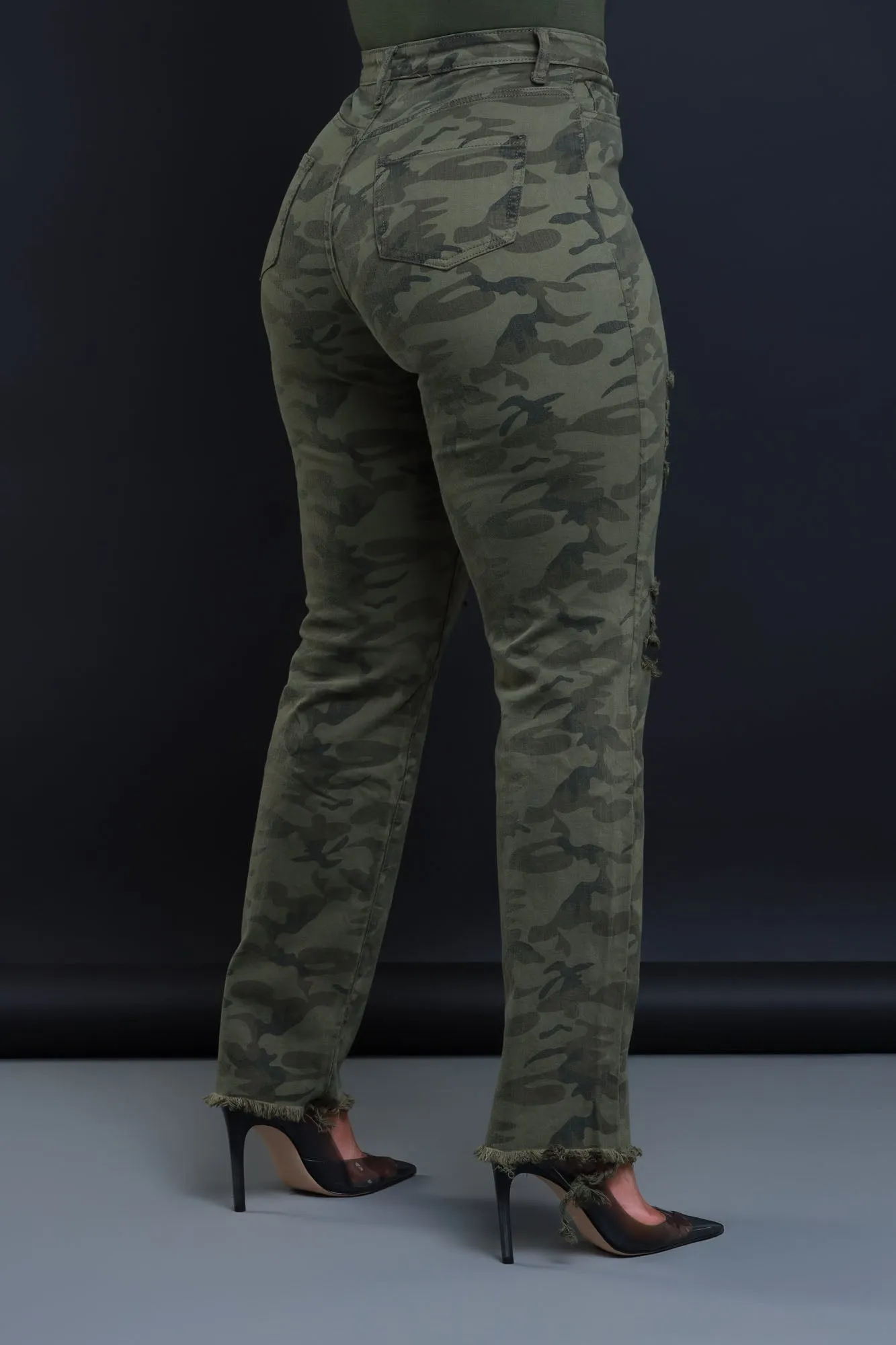 Limitless Asymmetrical Zip Bootcut Jeans - Camo sold by Swankaposh product image thumbnail 3
