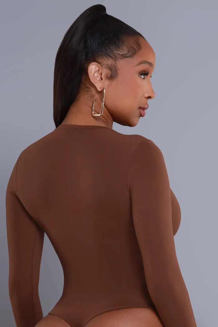 Good Form Crew Neck Bodysuit - Brown No.291 NKDS sold by Swankaposh product image thumbnail 3