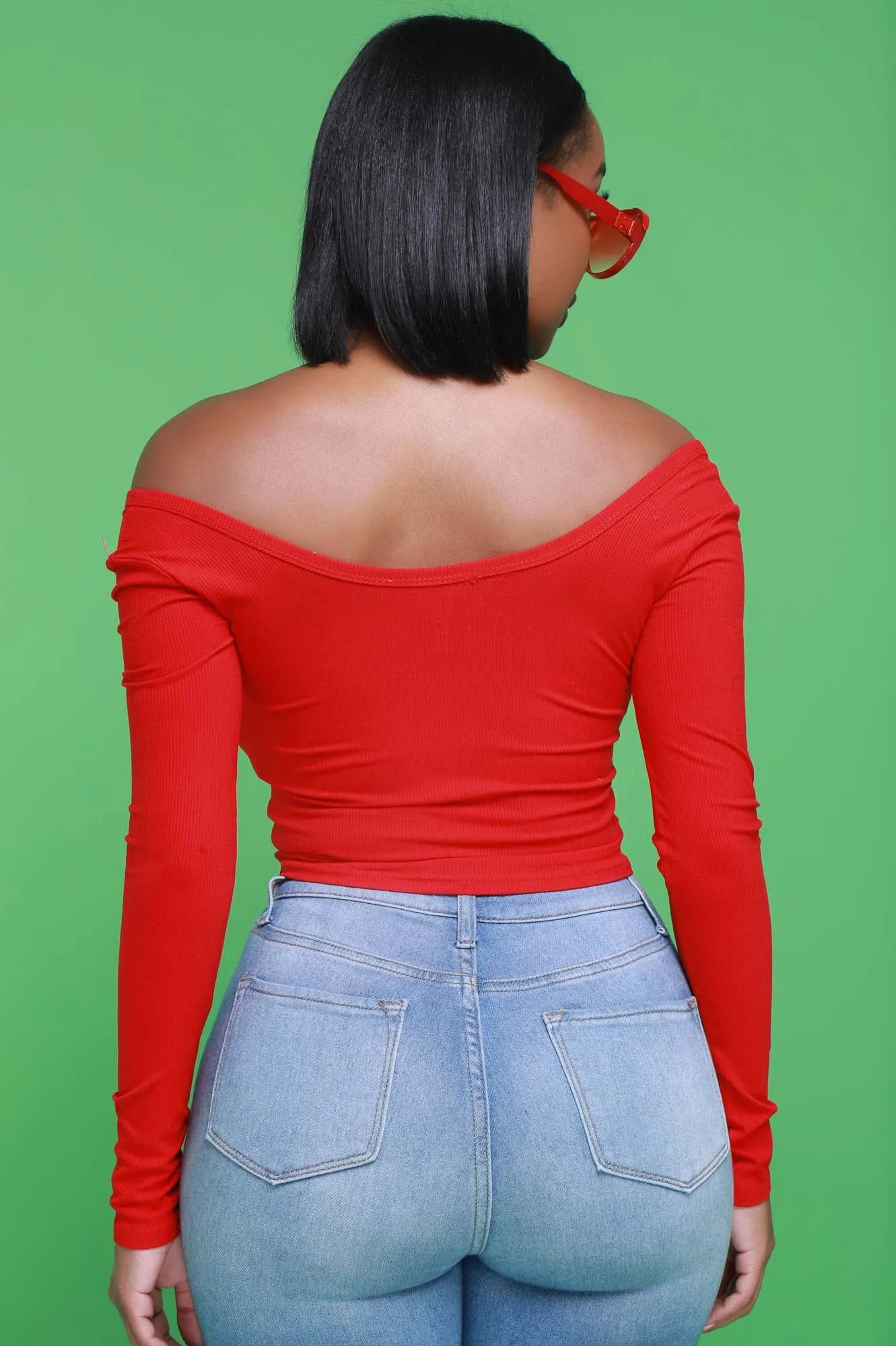 Act Like That Full Zip Crop Top - Red sold by Swankaposh product image thumbnail 3