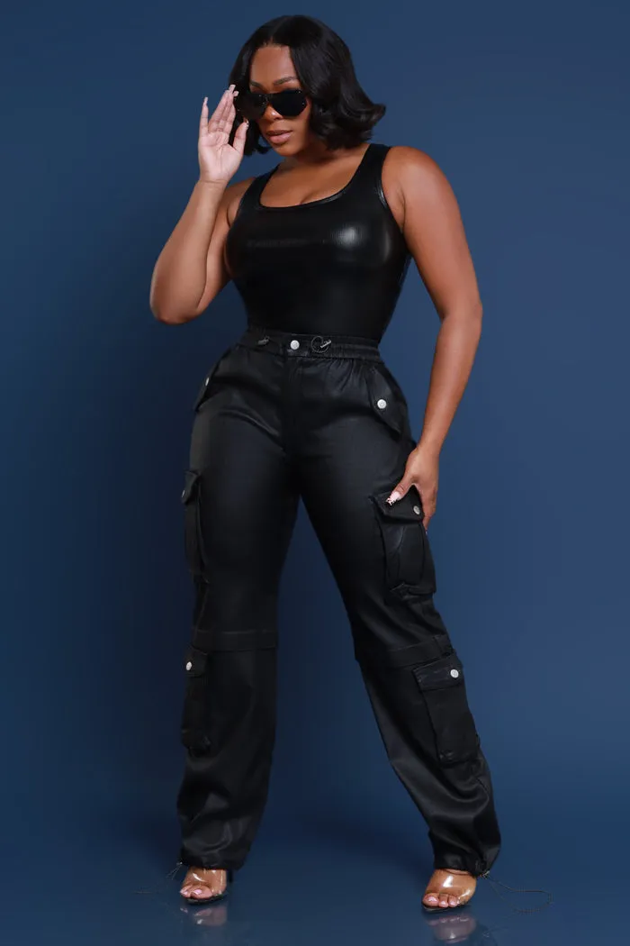 Scroll Away Metallic Ribbed Tank Top - Black sold by Swankaposh product image thumbnail 5