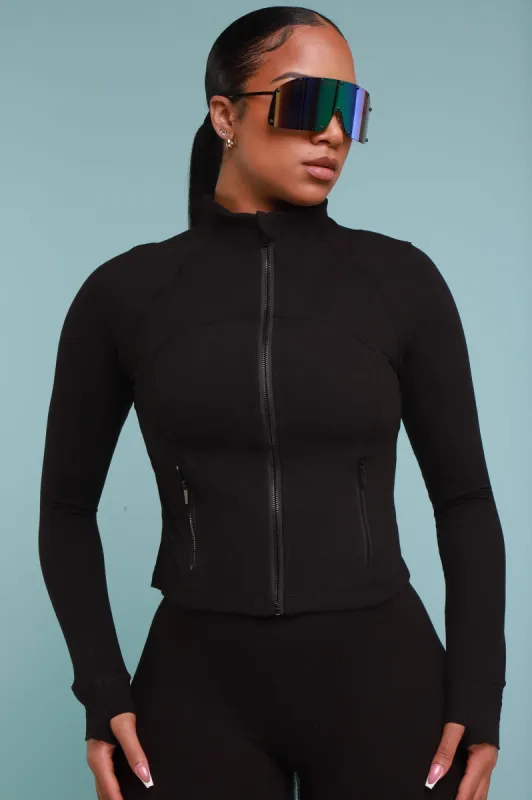 Before It's Over Long Sleeve Athletic Jacket - Black sold by Swankaposh