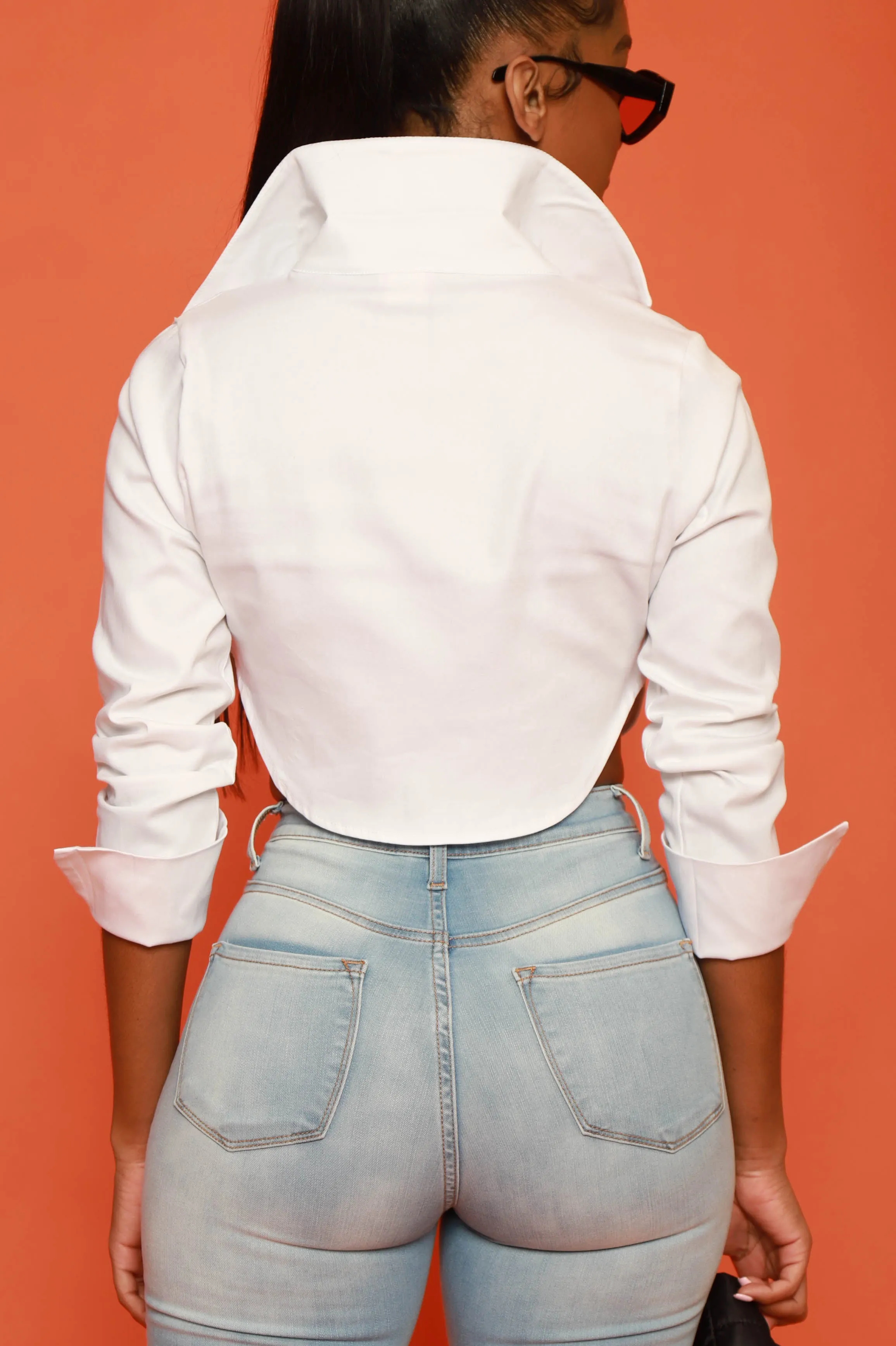 White Noise Long Sleeve Pin Up Blouse - White sold by Swankaposh product image thumbnail 2