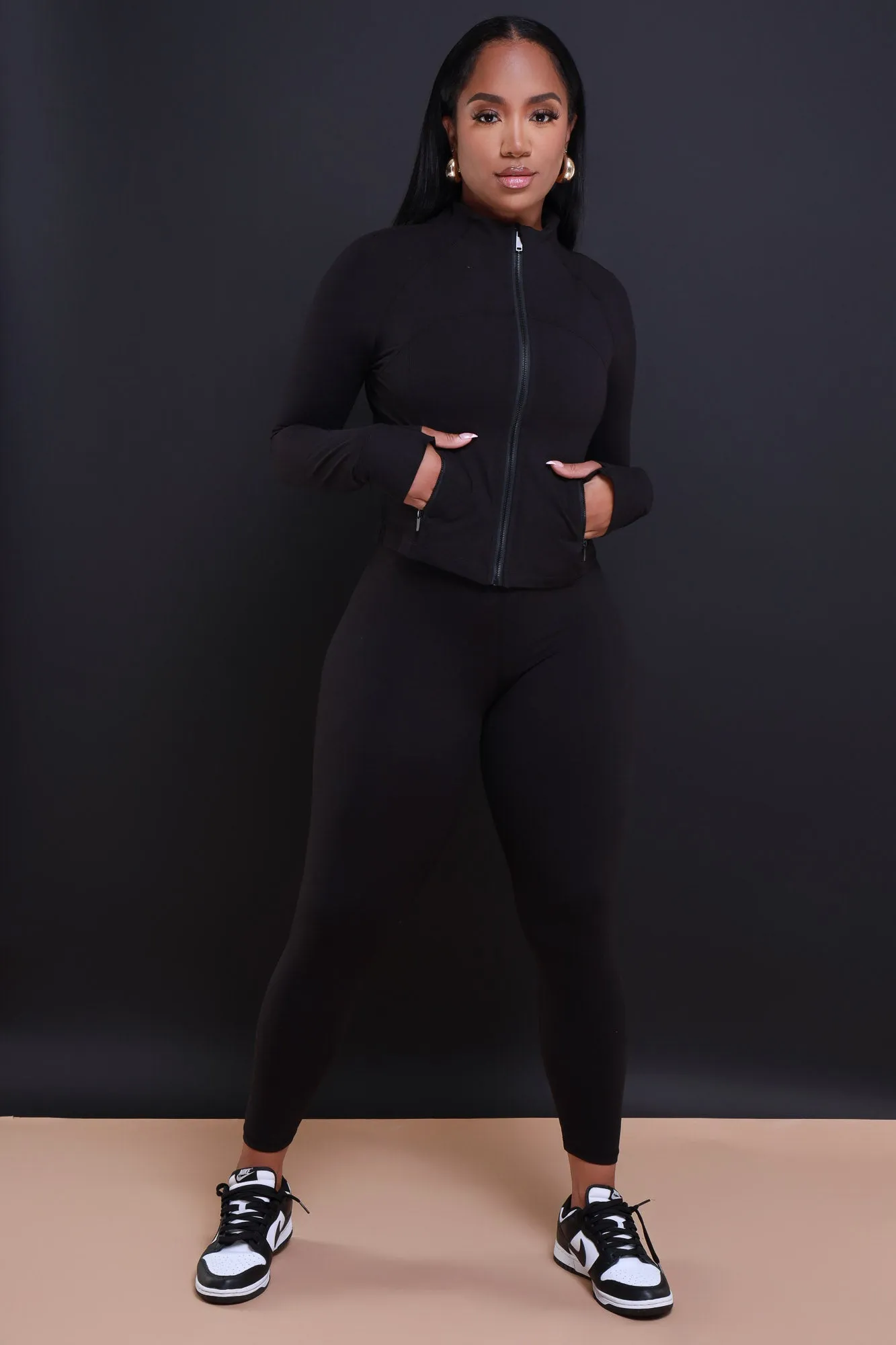 Before It's Over Long Sleeve Athletic Jacket - Black sold by Swankaposh product image thumbnail 2