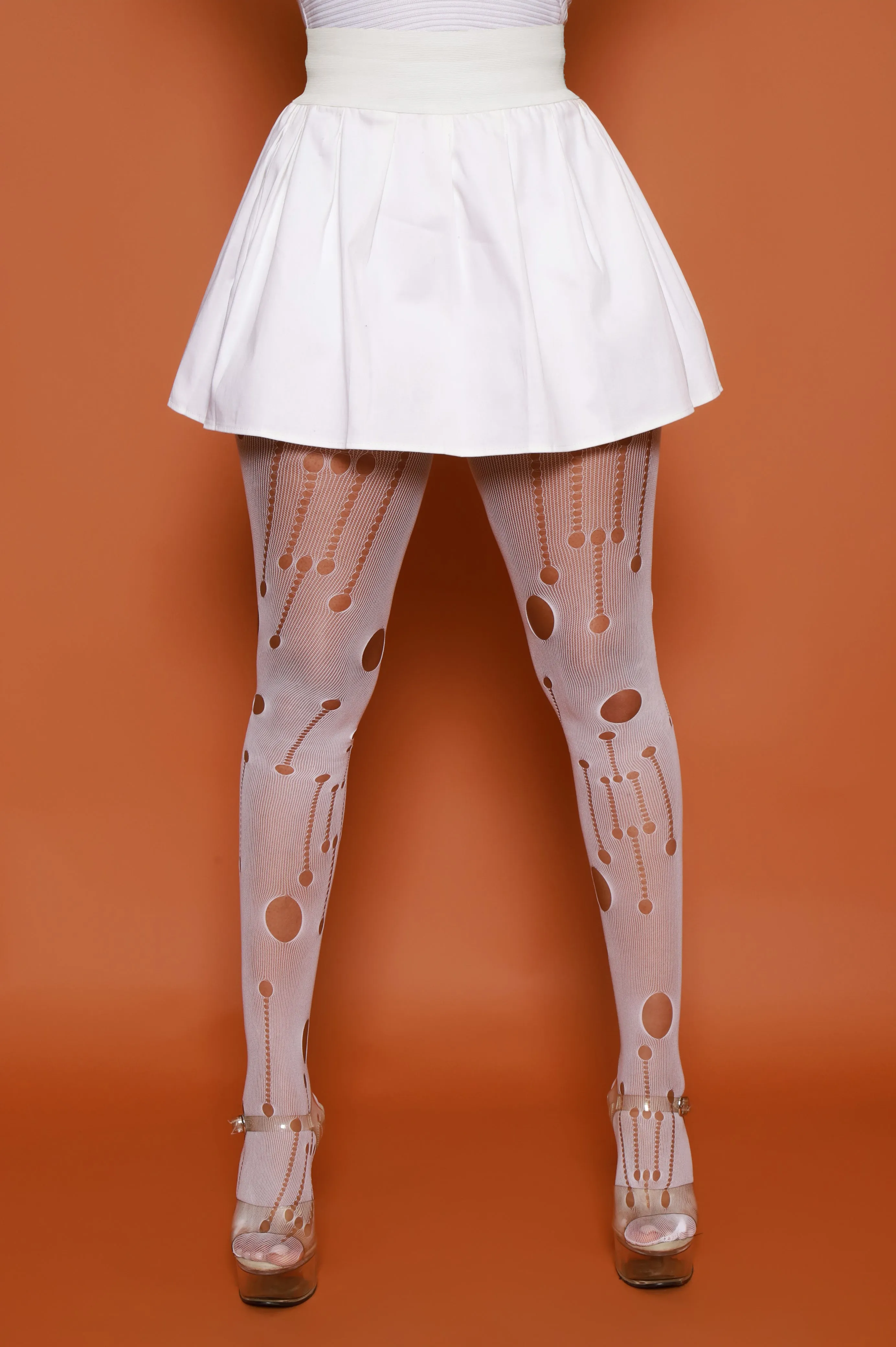 Get Right Banded Flare Tennis Skirt - White sold by Swankaposh product image thumbnail 2