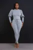 Diary Power Sleeve Jogger Set - Heather Grey sold by Swankaposh