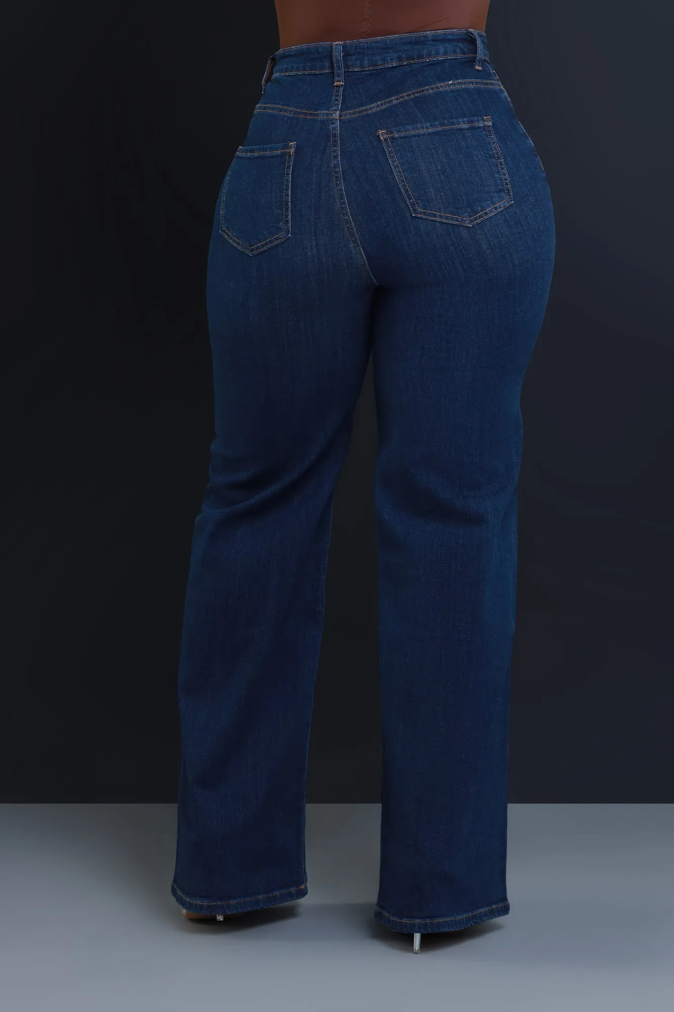 Let's Meet High Rise Wide Flare Jeans - Dark Wash sold by Swankaposh product image thumbnail 2