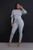 Diary Power Sleeve Jogger Set - Heather Grey sold by Swankaposh