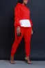 Excuse The Mess Layered Hooded Lounge Set - Red sold by Swankaposh