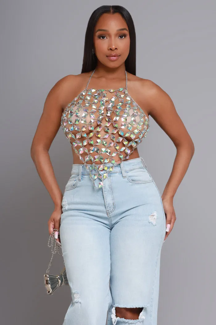 Crystal Clear Beaded Chandelier Halter Top - Clear sold by Swankaposh product image thumbnail 5