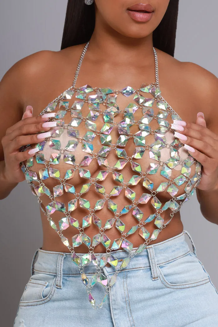 Crystal Clear Beaded Chandelier Halter Top - Clear sold by Swankaposh product image thumbnail 3