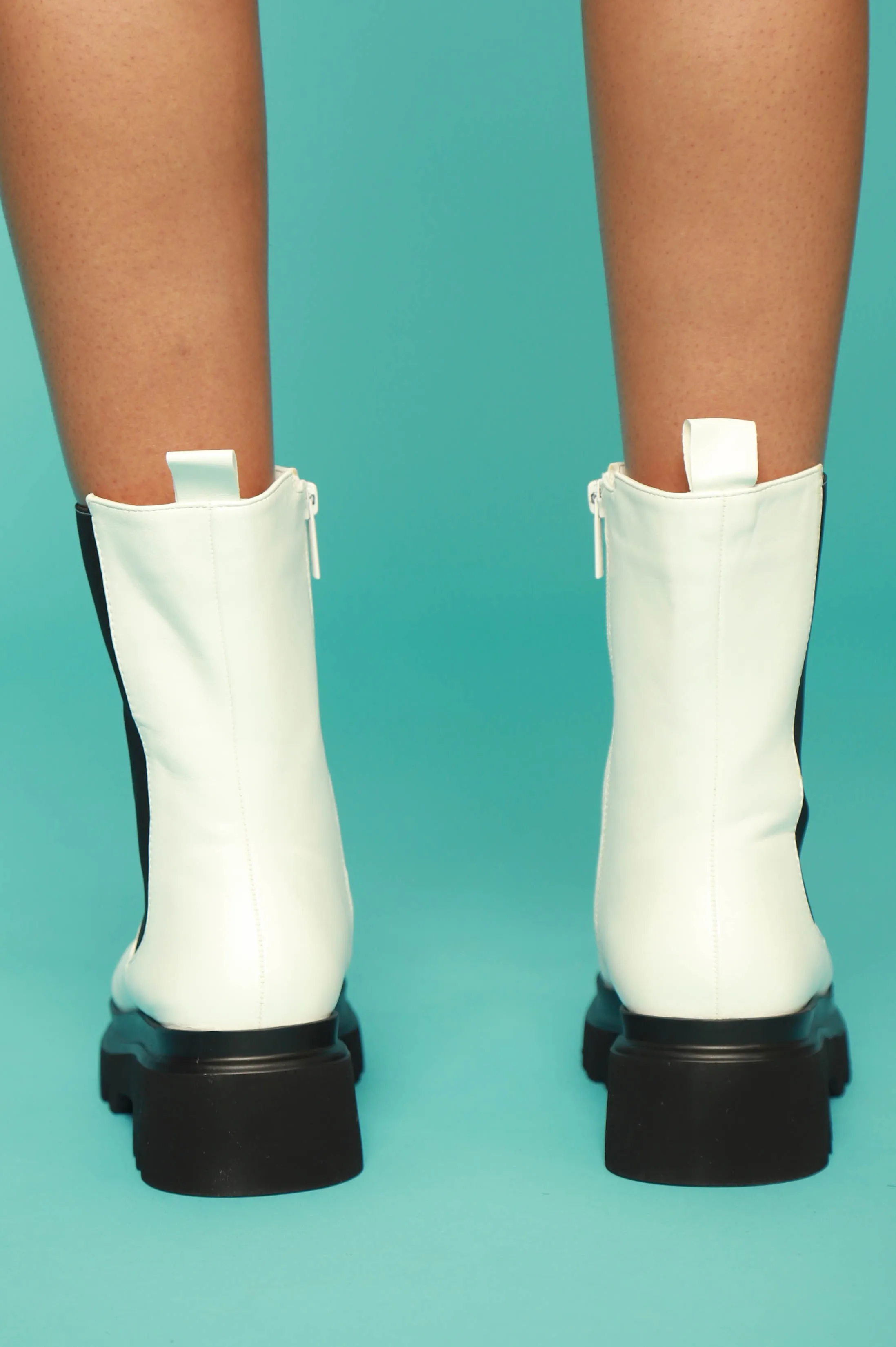 Set The Bar Faux Leather Chelsea Boots - White sold by Swankaposh product image thumbnail 5