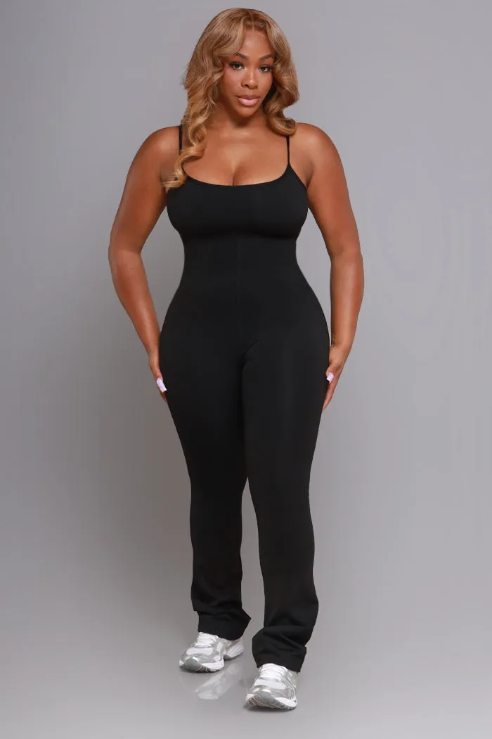Keep It Calm Active Flare Leg Jumpsuit - Black sold by Swankaposh product image thumbnail 5