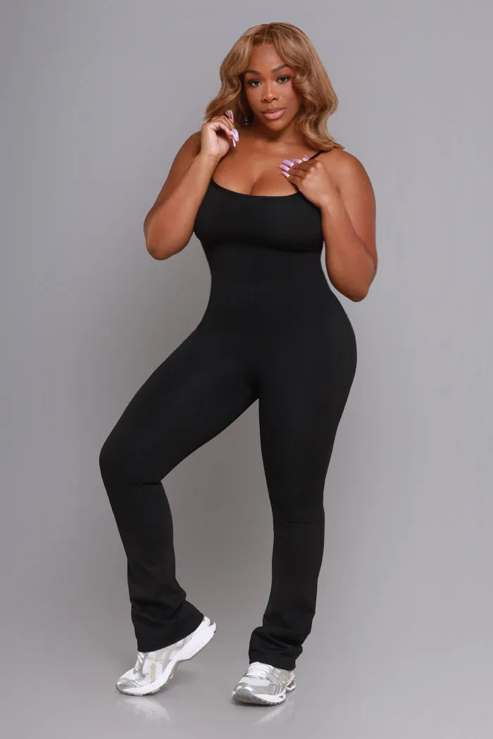 Keep It Calm Active Flare Leg Jumpsuit - Black sold by Swankaposh product image thumbnail 4