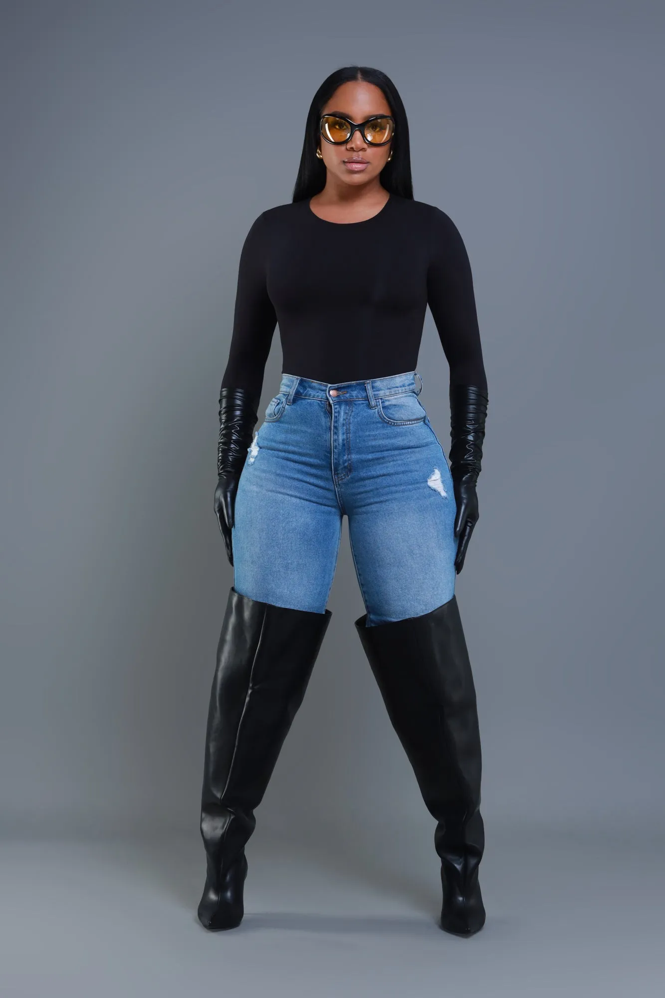 Good Form Crew Neck Bodysuit - Black No.291 NKDS sold by Swankaposh product image thumbnail 2