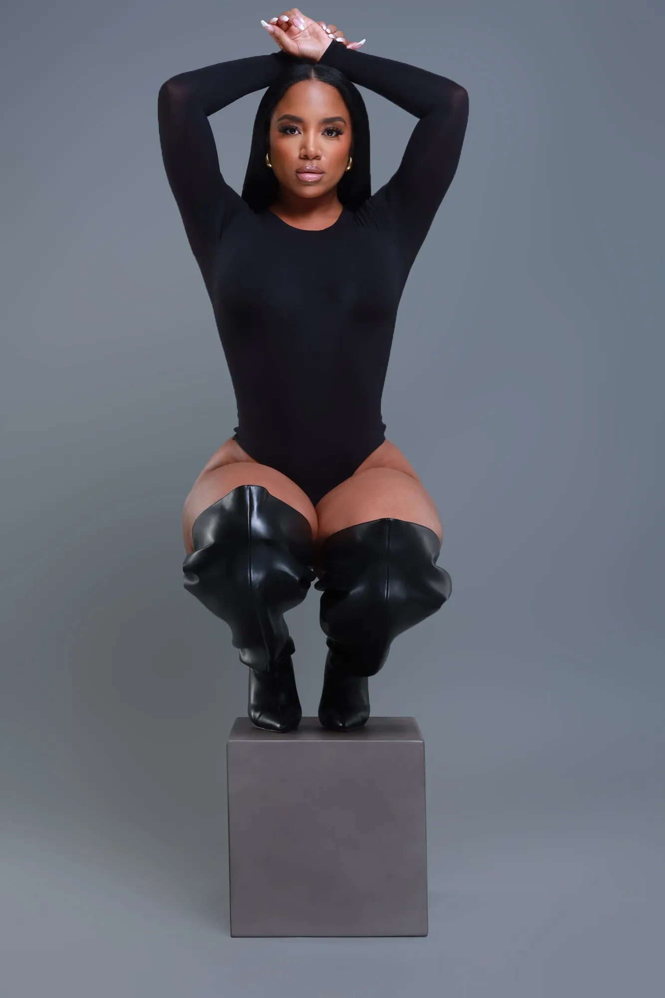 Good Form Crew Neck Bodysuit - Black No.291 NKDS sold by Swankaposh product image thumbnail 5