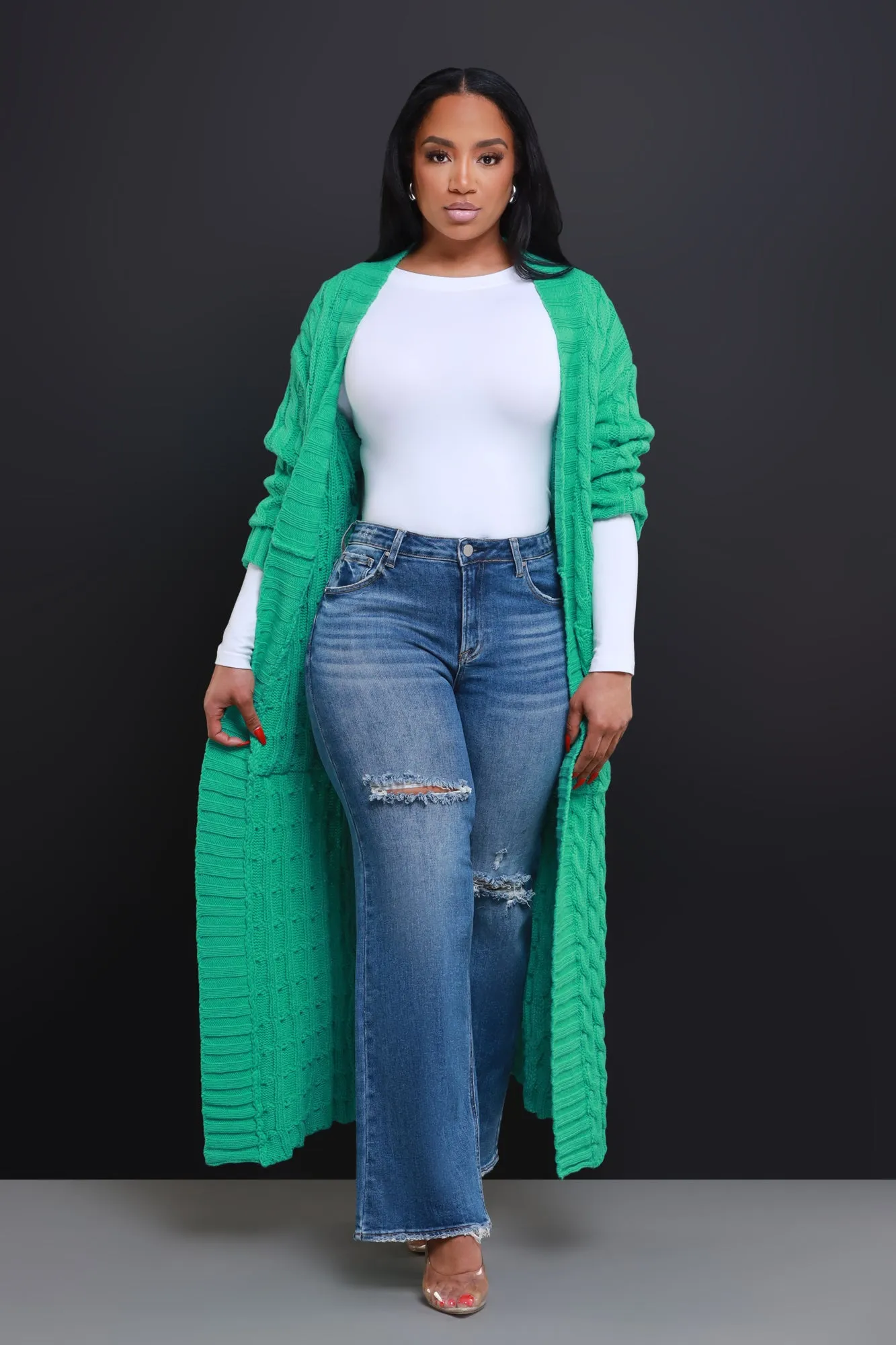 This Real High Rise Distressed Wide Leg Jeans - Dark Wash sold by Swankaposh product image thumbnail 5