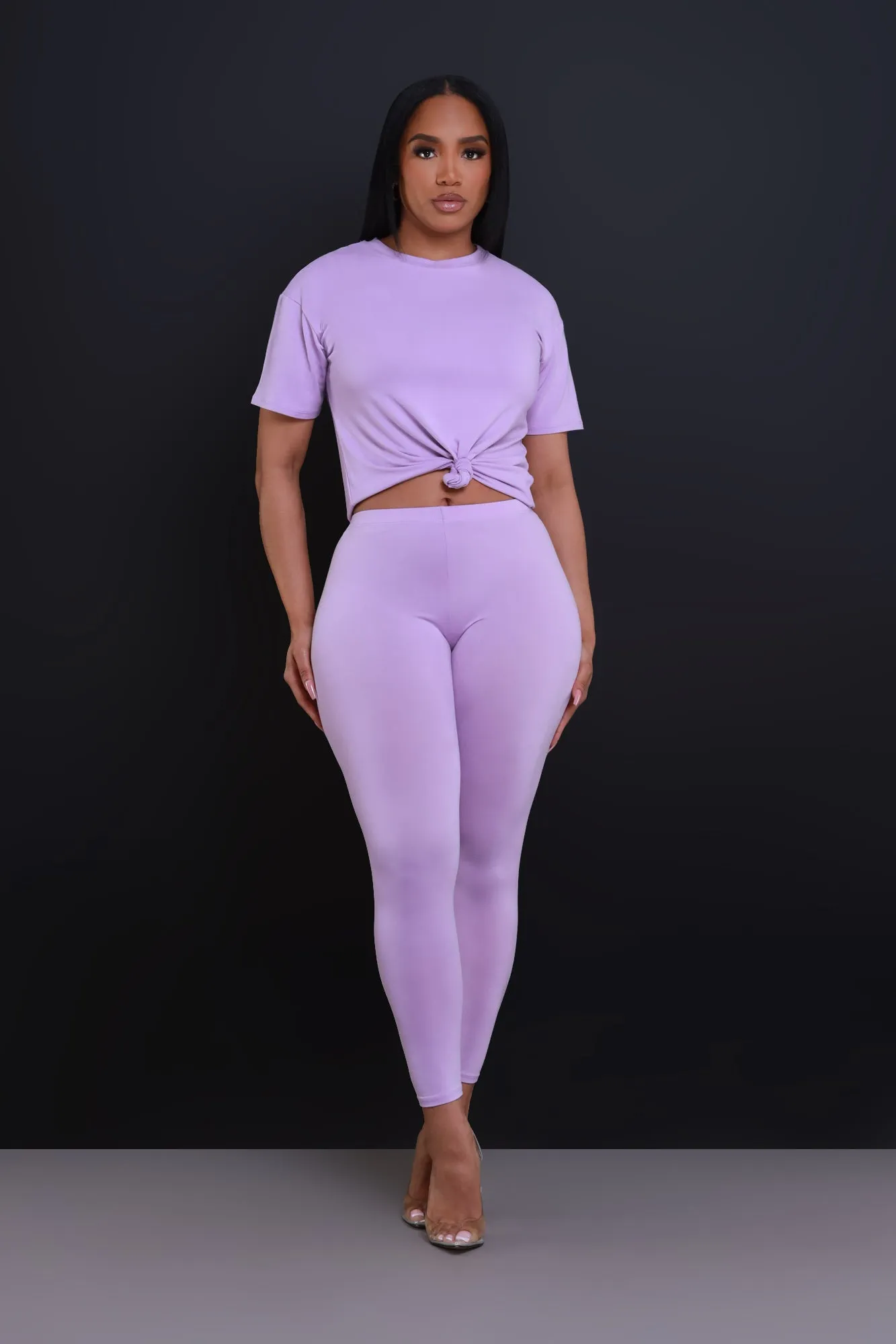 Be Great Short Sleeve Legging Set - Lilac sold by Swankaposh product image thumbnail 2