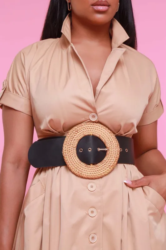 With The Band Oversized Round Belt - Black sold by Swankaposh