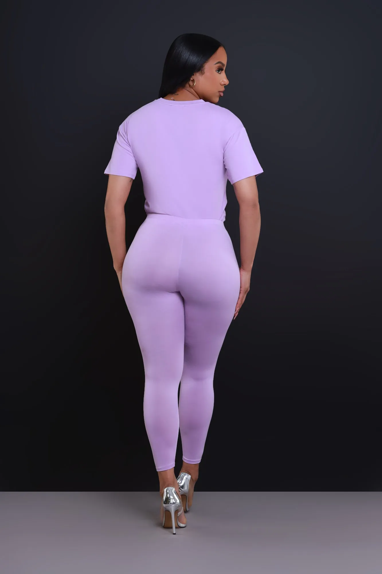 Be Great Short Sleeve Legging Set - Lilac sold by Swankaposh product image thumbnail 3