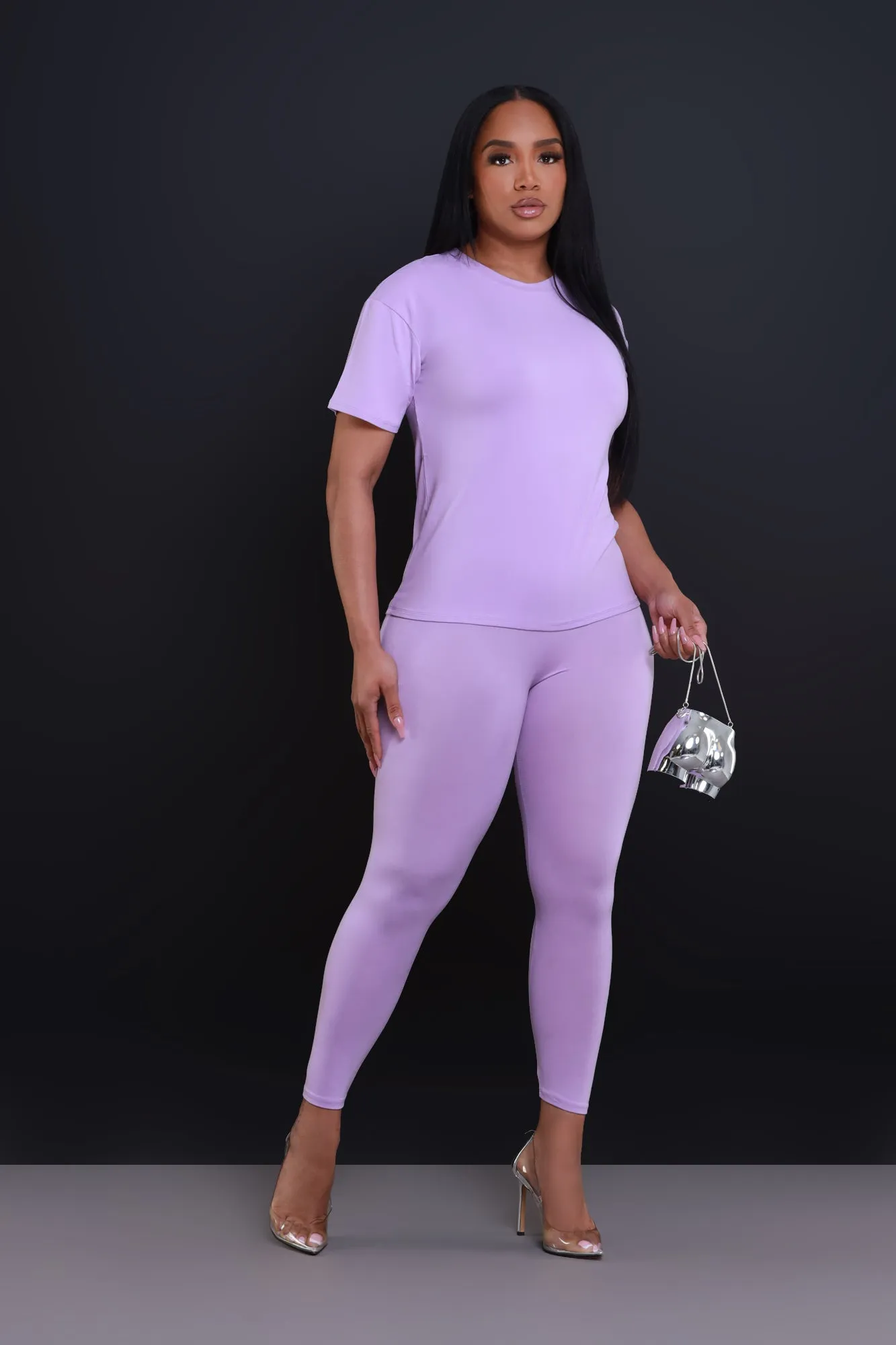 Be Great Short Sleeve Legging Set - Lilac sold by Swankaposh product image thumbnail 5